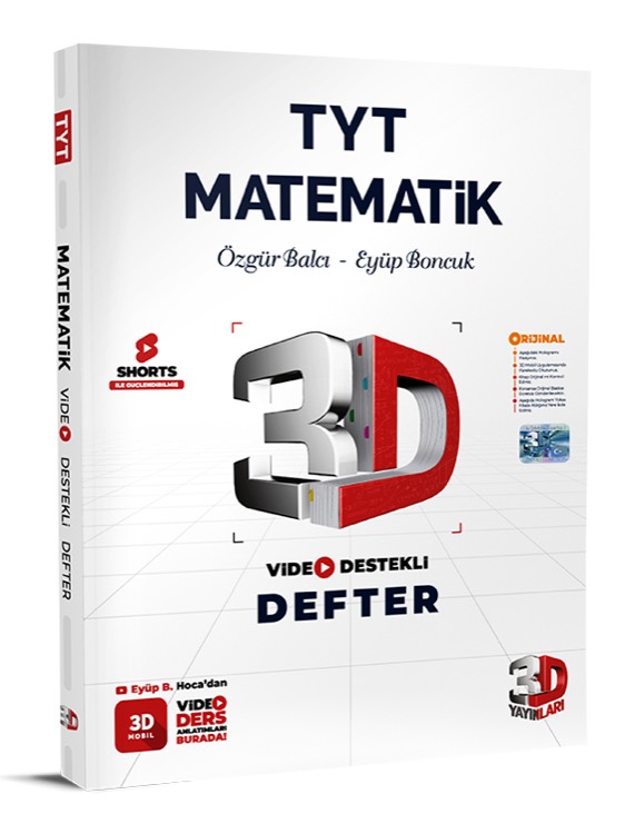 3D TYT Matematik Video Destekli Defter kapak